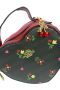 Heart-shaped Coach Bag with Top Handle and Cherry Print Leather