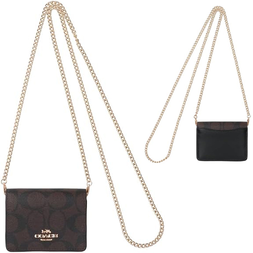 Coach Signature Mini Wallet On Chain Shoulder Card Case - Image 3